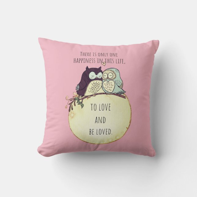 Cojín Decorativo Cita de amor rosa (Anverso)