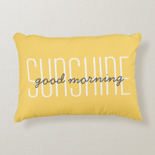 Cojín Decorativo Cita de Buen Día Sol Amarillo Decorativo