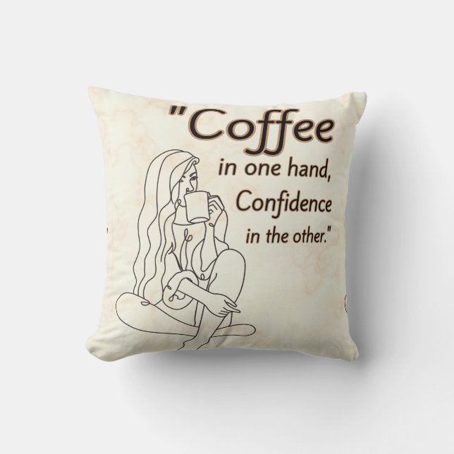Cojín Decorativo cita de café (Anverso)