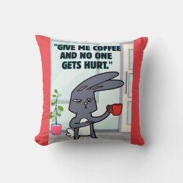 Cojín Decorativo cita de café conejo