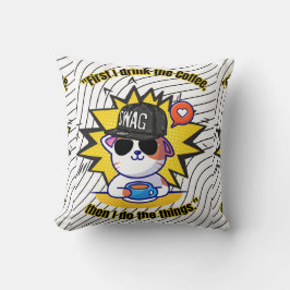 Cojín Decorativo cita de café para gatos