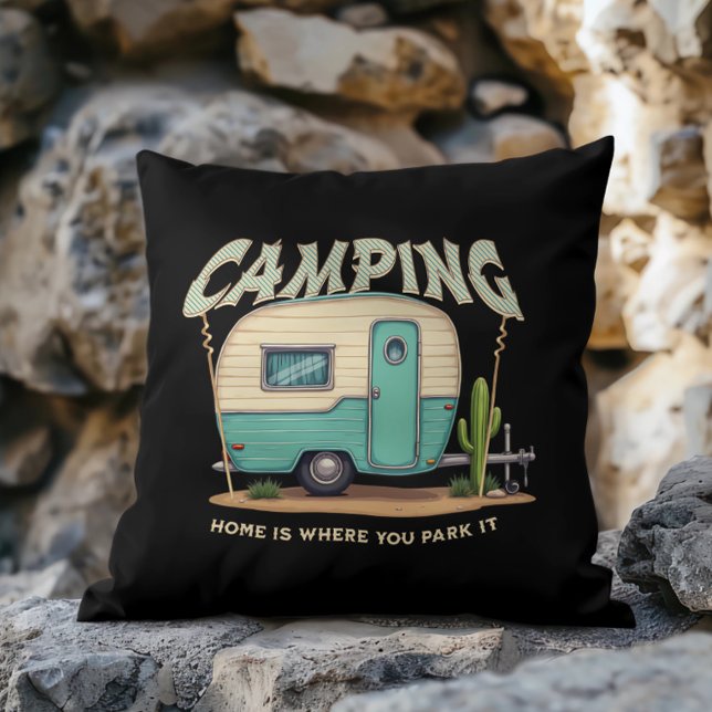 Cojín Decorativo Cita de camping y camping (Subido por el creador)
