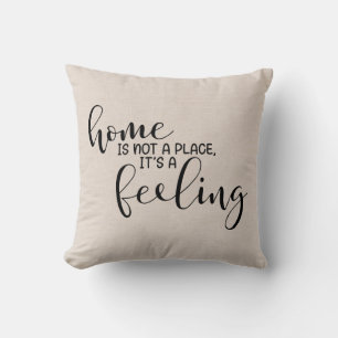 Cojín Decorativo Cita de casa de Faux linen moderna