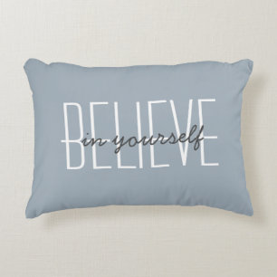 Cojín Decorativo Cita de Cree en Ti Mismo Personaliza Decorativo