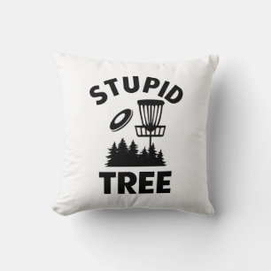 Cojín Decorativo Cita de golf de disco divertida Estúpido árbol