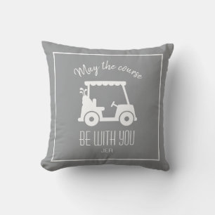 Cojín Decorativo Cita de Golfista de Campo de Golf Carrito Personal
