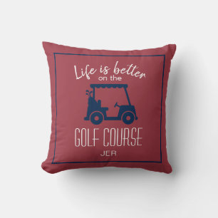 Cojín Decorativo Cita de Golfista de Carrito de Golf Lindo Curso de