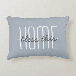 Cojín Decorativo Cita de Hogar Dulce Hogar Azul Decorativo Personal