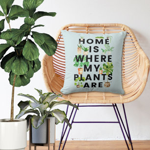 Cojín Decorativo Cita de jardinería de plantas de interior en acuar