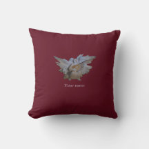 Cita de la Biblia Roja Cushion POLYESTER Angel