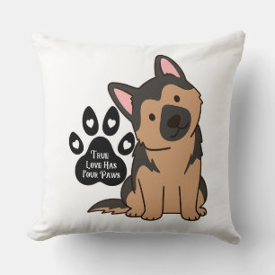 Cojín Decorativo Cita de la pata de cachorro de pastor alemán lindo