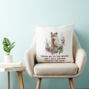Cojín Decorativo Cita de lobo personalizada