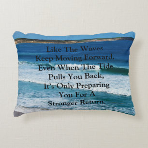 Cojín Decorativo Cita De Motivación De Playa: Como Si Las Olas Sigu