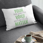 Cojín Decorativo Cita de motivación positiva de verde para tu voz<br><div class="desc">Cita de motivación positiva de verde para tu voz</div>