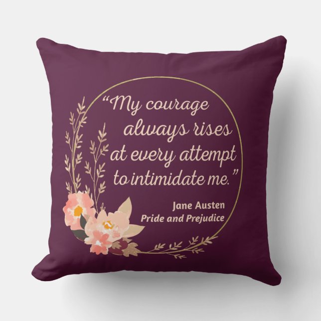 Cojín Decorativo Cita de Orgullo y Prejuicio I - Estilo Cuto (Anverso)