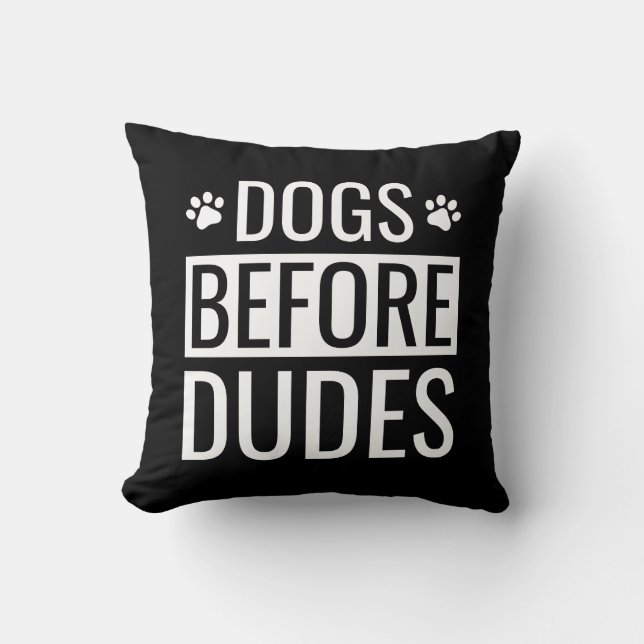 Cojín Decorativo Cita de perros antes de dudes (Anverso)