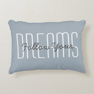 Cojín Decorativo Cita de Sigue tus Sueños Tipografía Inspiradora