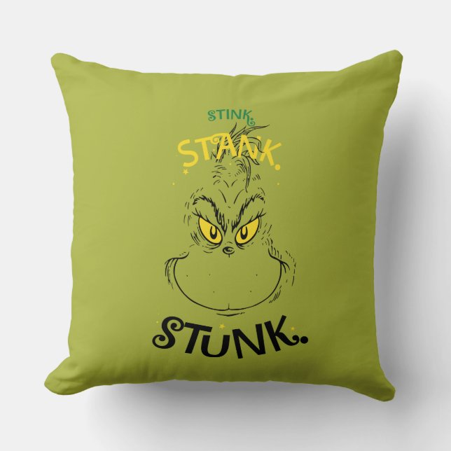 Cojín Decorativo Cita de Stink Stank Stunk Mister Grinch (Anverso)