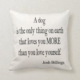 Cojín Decorativo Cita del amor usted mismo del perro de las