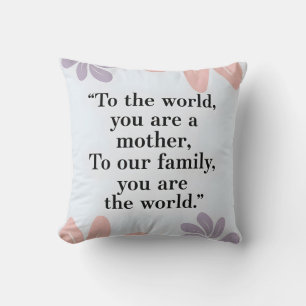 Cojín Decorativo Cita del día de la madre moderna y floral pastel