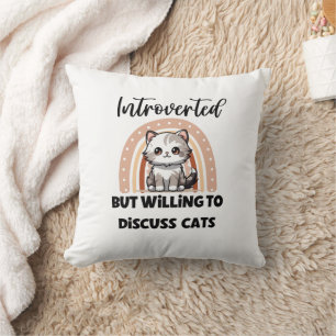 Cojín Decorativo Cita divertida de amante de gatos introvertidos