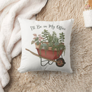 Cojín Decorativo Cita divertida de amante de plantas de oficina