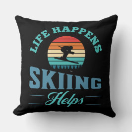 Cojín Decorativo Cita divertida de esquiador