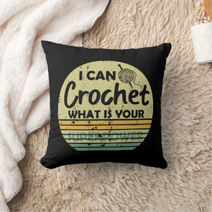 Cojín Decorativo Cita divertida de ganchillo croché