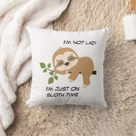 Cojín Decorativo Cita divertida de Girly Cute Sloth Time