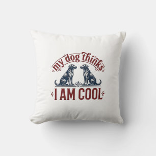 Cojín Decorativo Cita Divertida de Perro Grabado Vintage Diseño de