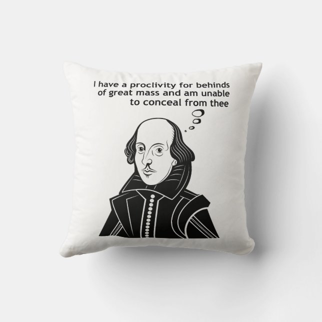 Cojín Decorativo Cita divertida de Shakespeare (Reverso)