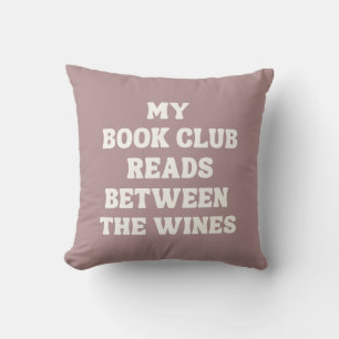 Cojín Decorativo Cita divertida del club de lectura rosa para lecto