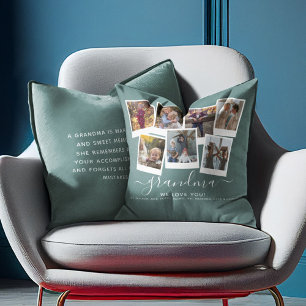 Cojín Decorativo Cita elegante personalizada de abuela y collage de