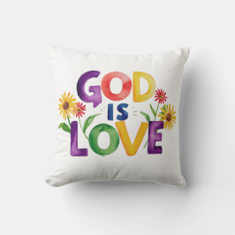 Cojín Decorativo Cita espiritual de la Biblia Dios es amor Flor col