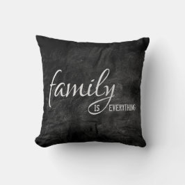 Cojín Decorativo Cita familiar sobre cuero negro