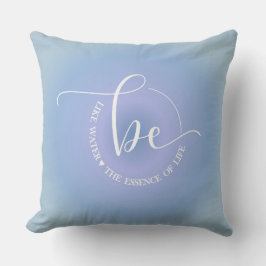Cojín Decorativo Cita Inspiradora Azul Sé Agua Gráfico