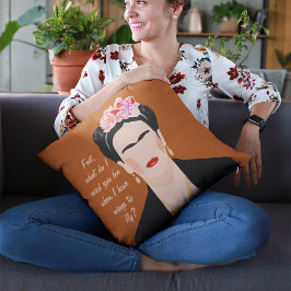 Cojín Decorativo Cita inspiradora de mujeres del Ilustracion Frida 