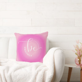 Cojín Decorativo Cita Inspiradora Rosa Ser Hermoso Gráfico