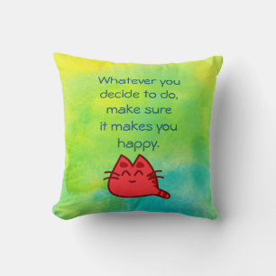 Cojín Decorativo Cita inspiradora sobre la felicidad