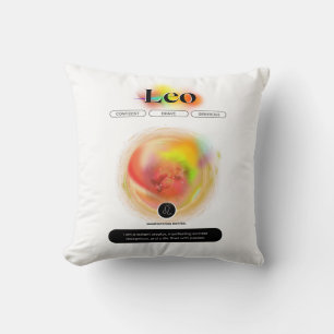 Cojín Decorativo Cita Leo del Rótulo Zodiaco moderno Fuego de ele