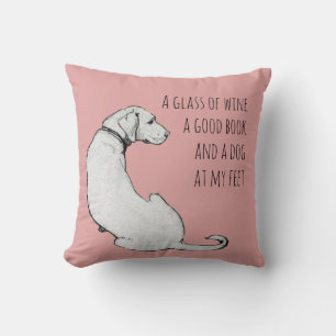 Cojín Decorativo Cita Mínima de Mamá de Perro Arte Labrador Rosa