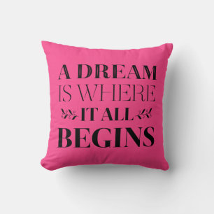 Cojín Decorativo Cita motivacional de ensueño, Actitud de Éxito Ros