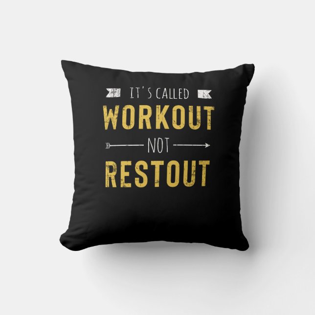 Cojín Decorativo Cita motivacional divertida que se llama Workout (Anverso)