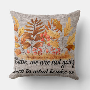 Cojín Decorativo Cita Motivacional Floral de otoño