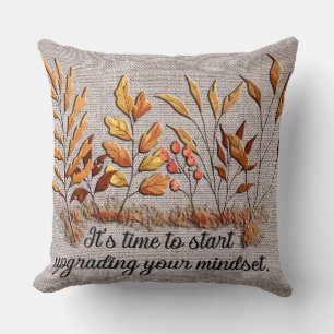 Cojín Decorativo Cita Motivacional Floral de otoño