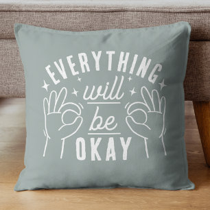 Cojín Decorativo Cita Motivacional Todo Estará Bien