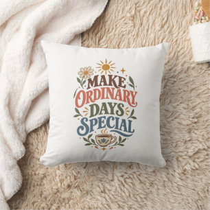 Cojín Decorativo Cita positiva especial del estilo de vida de días 