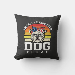 Cojín Decorativo Cita Retro Divertida Amante Perro Bulldog