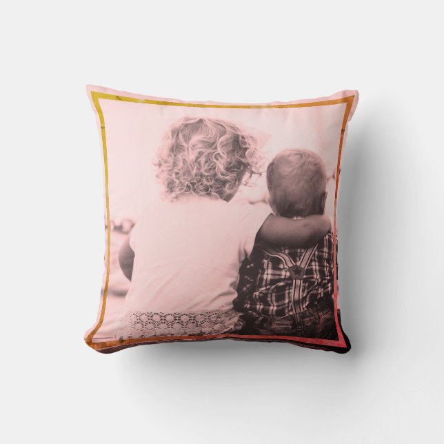 Cojín Decorativo Cita y nombre de la foto personalizada (Anverso)