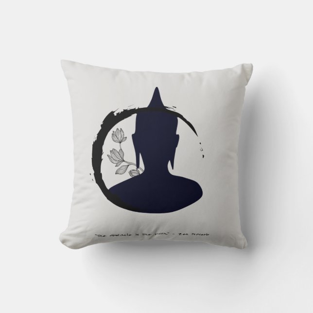 Cojín Decorativo Cita Zen: Sabiduría y meditación (Anverso)